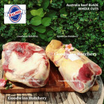 Beef BLADE Australia RALPHS frozen sampil kecil daging rendang PORTIONED CUTS 1.5" 4cm (price/pc 1kg)